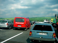 Vorbildlich: Die Rettungsgasse  funktioniert