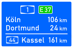 Entfernungstafel